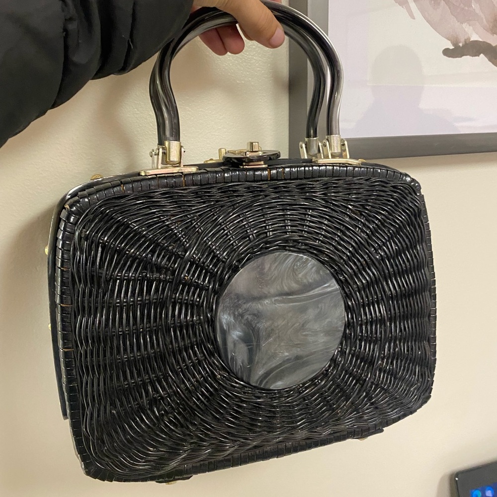Black Basket Handbag